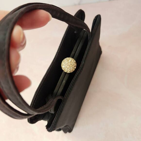 Vintage Harry Lavine HL black diamond clutch womens 50's 60's evening purse - Picture 2 of 5